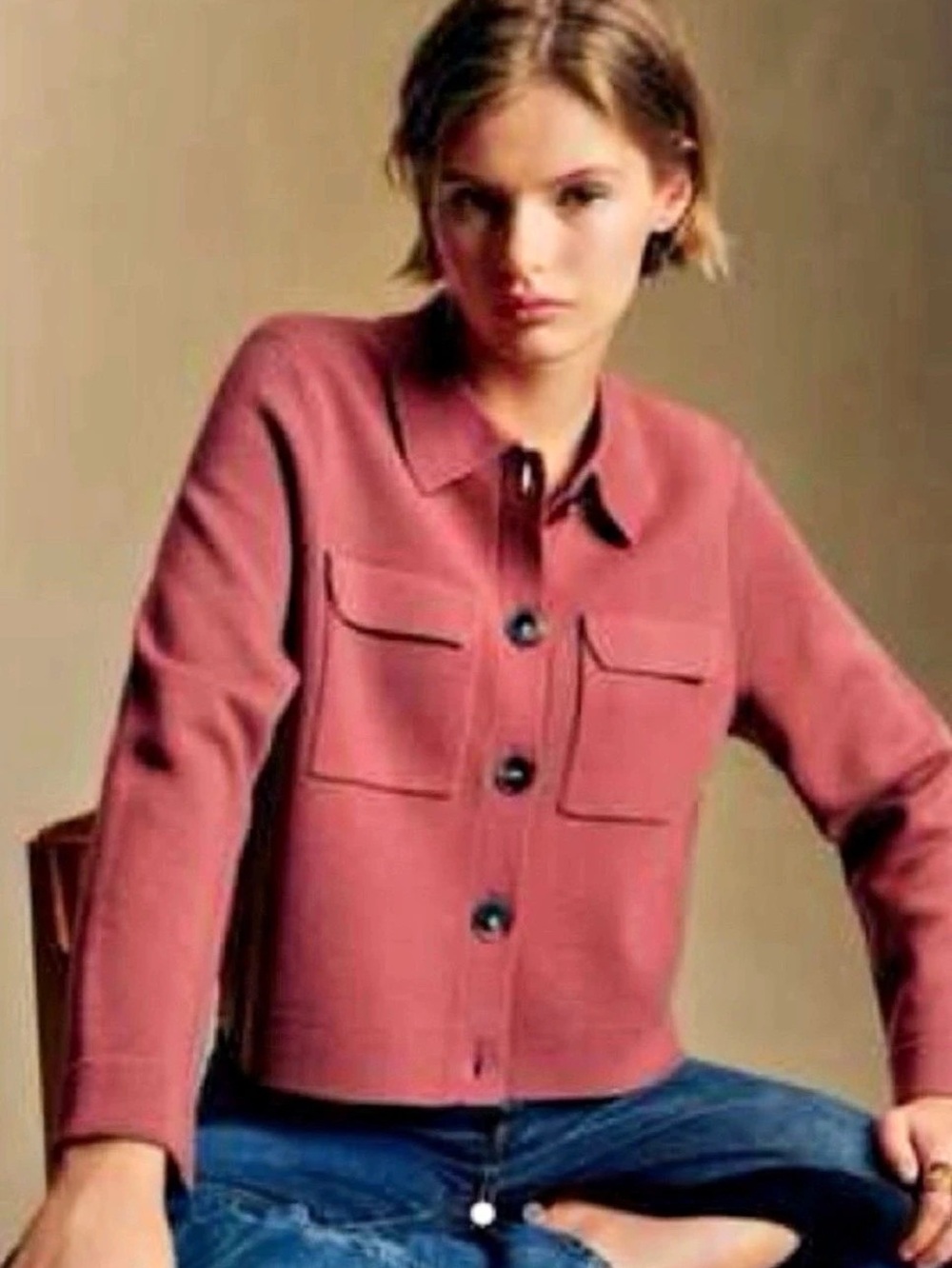 Sézane Betty Cardigan - Rosewood color